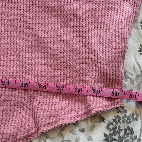 Carlyjean LA Anthropologie Dusty Rose Waffle Knit Top - Picture 3 of 7